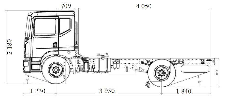 шасі Dong Feng DFH 1140 В10 креслення