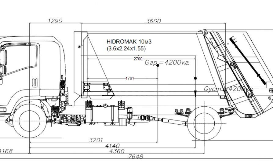 Сміттєвоз HIDRO-MAK 10 м³ на шасі ISUZU FORWARD (4x2)