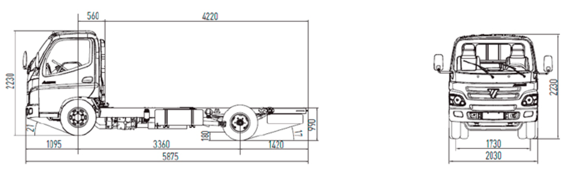 креслення шасі Foton Aumark BJ 1088 