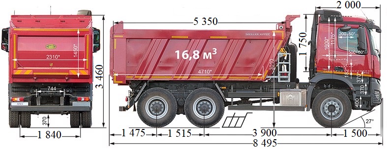 Mercedes-Benz Arocs 3345 K 6х4 креслення