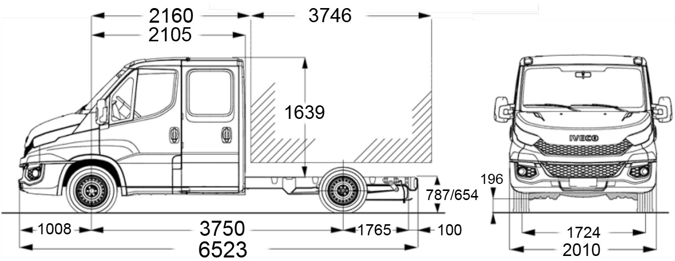 креслення шасі IVECO DAILY Double 35C15D 4х2