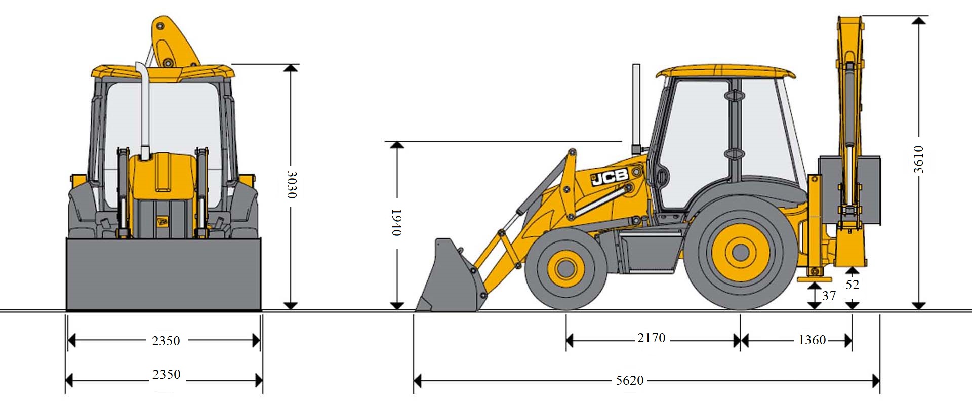 Екскаватор-навантажувач JCB 3CX Sitemaster креслення