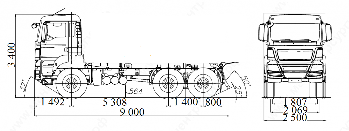 Автобетонозмішувач на шасі FOTON 3253 DMPKE-X1