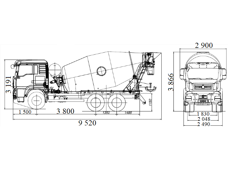 Автобетонозмішувач 10 куб. м. CNG 6×4
