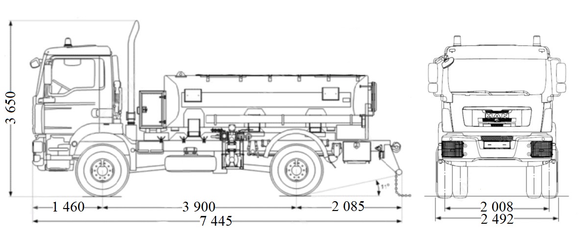 Муловсмоктувальна машина 4 м3 на шасі MAN TGM 18 330