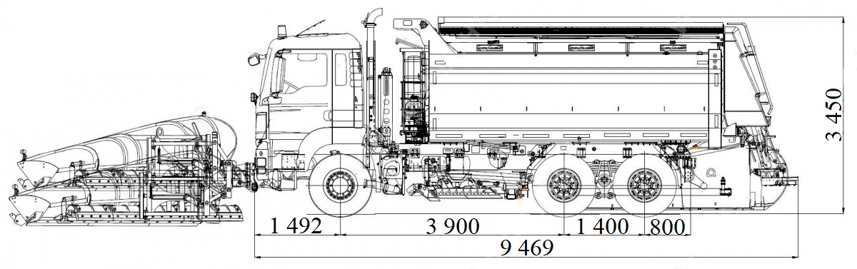 Машина дорожня комбінована МКД-70 на базі MAN TGS 33.440 6x4 BB-WW