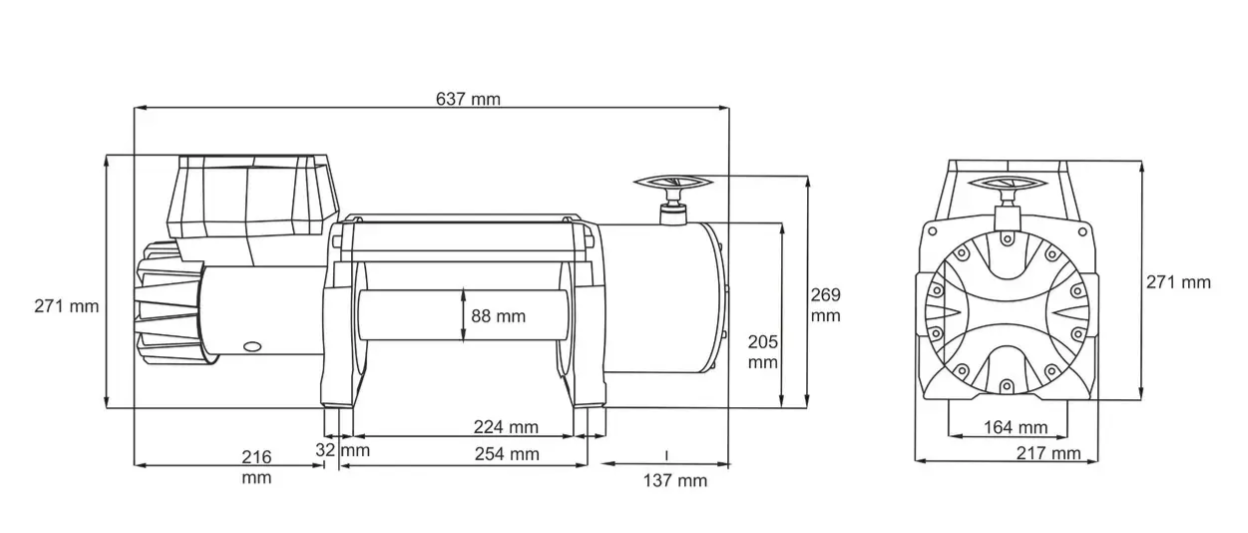 Електрична лебідка для евакуатора Dragon Winch DWT 22000 HD (10 тонн)