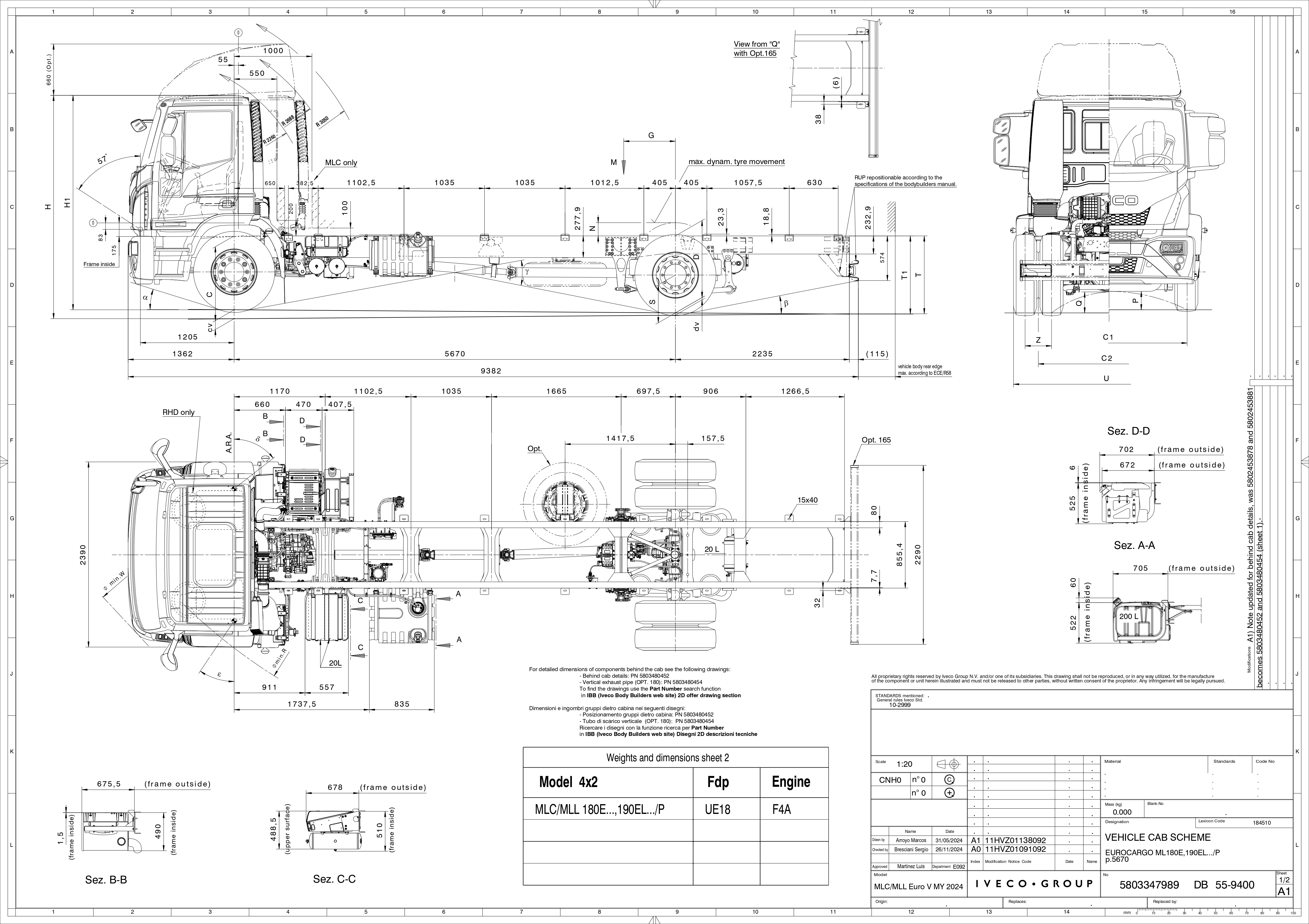 Шасі IVECO EuroCargo ML 190 креслення
