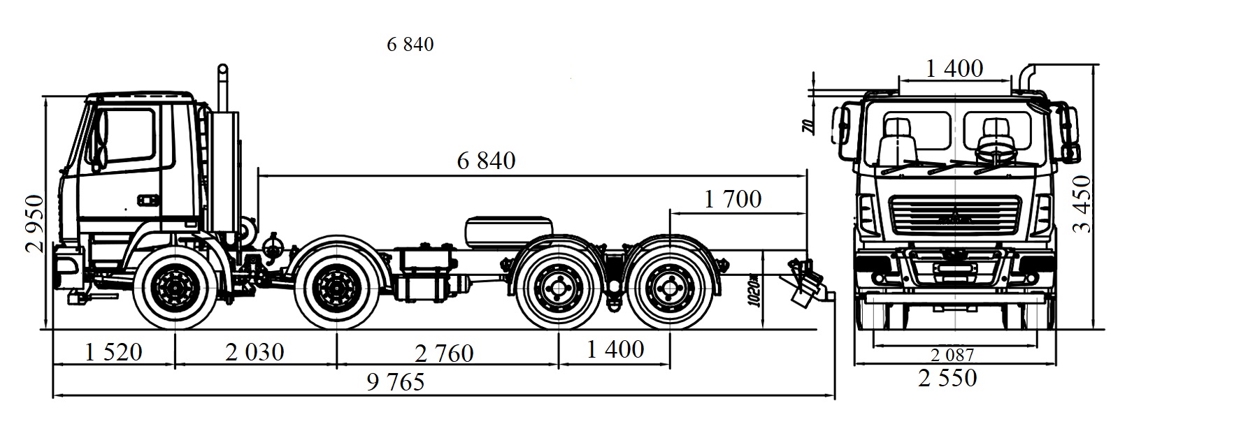 Автогідропідйомник ВІПО-56 на шасі МАЗ-6516С9 (8х4)