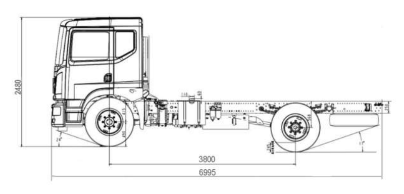 креслення шасі DONGFENG CА9В