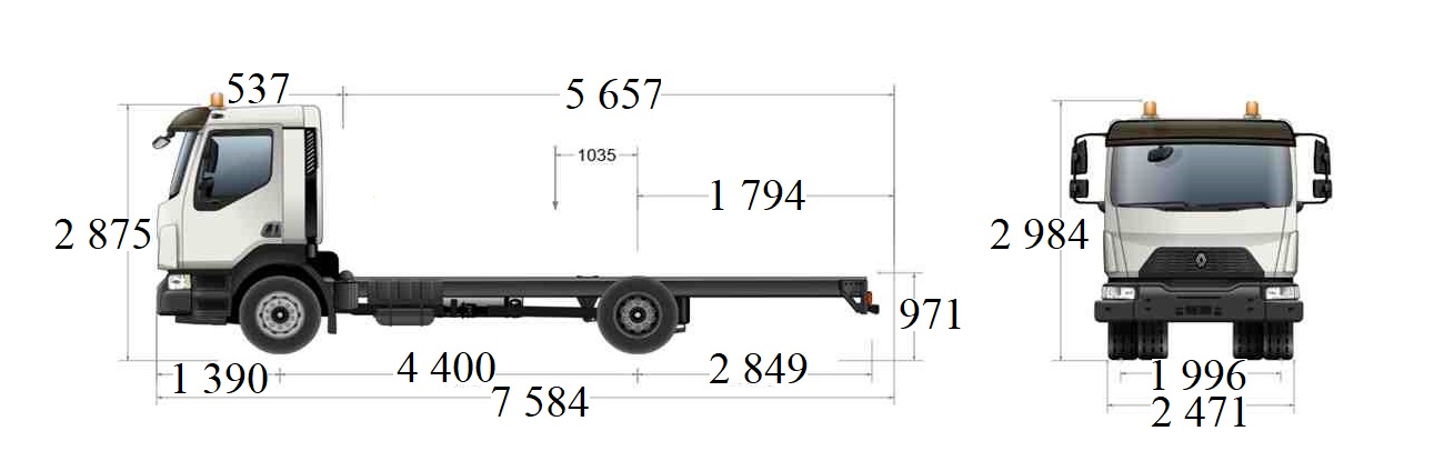 Шасі RENAULT TRUCKS D 18 HIGH P4X2 250E6