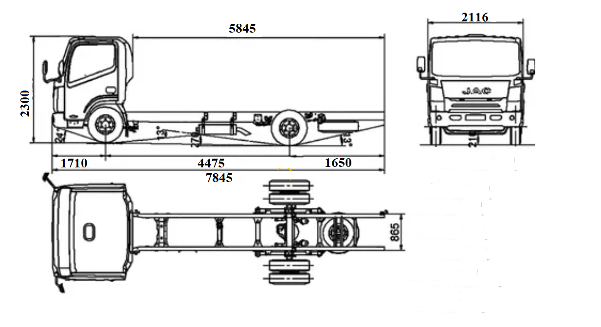 шасі JAC N90 креслення