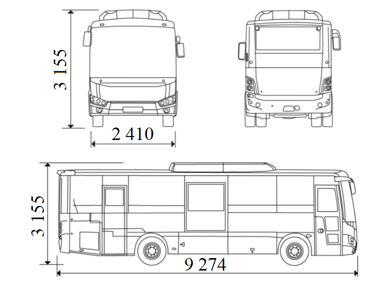 креслення автобуса OTOKAR VECTIO U
