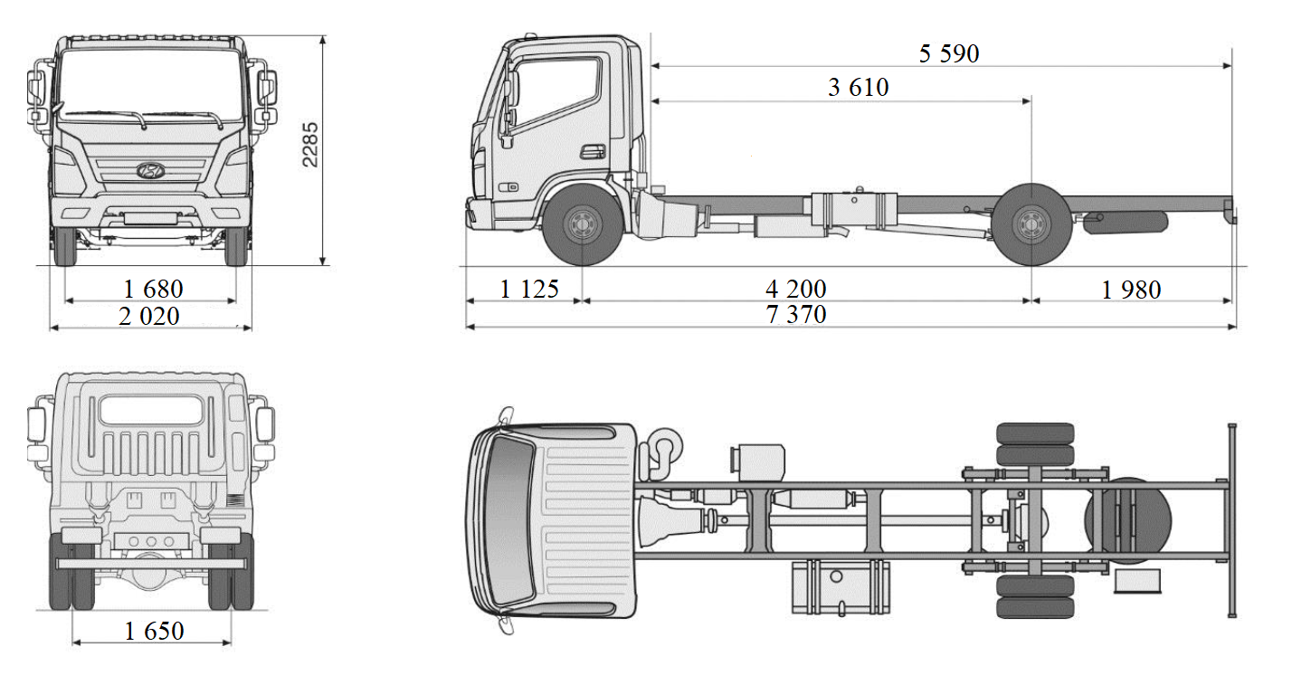 Шасі Hyundai EX8 креслення
