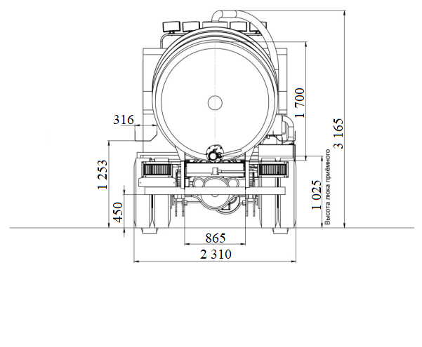 Вакуумна машина KOB-10 на шасі FOTON DAIMLER (4х4)