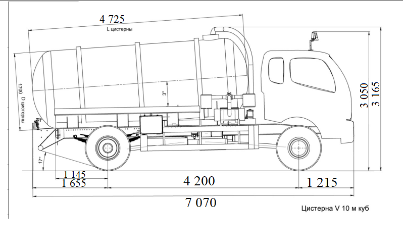Вакуумна машина KOB-10 на шасі FOTON DAIMLER (4х4)