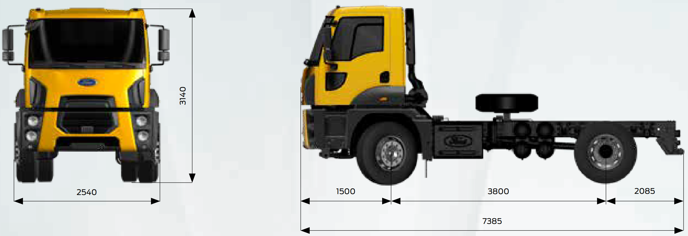 Креслення  шасі  FORD TRUCKS 1833D DC