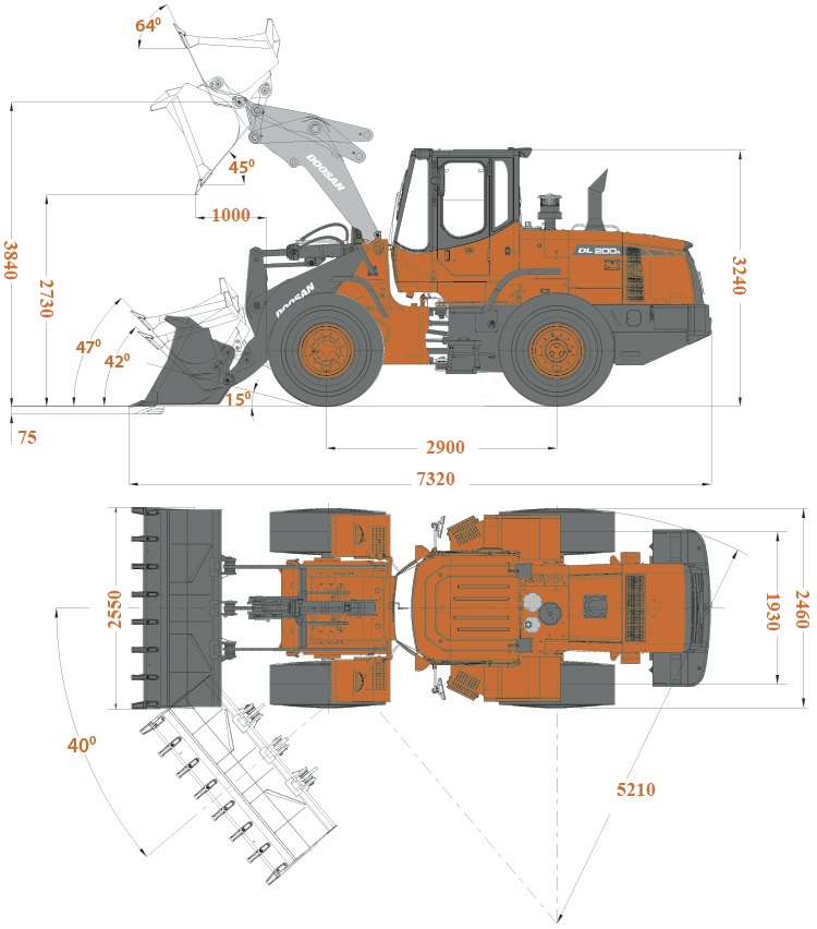 Фронтальний навантажувач Develon DL200A