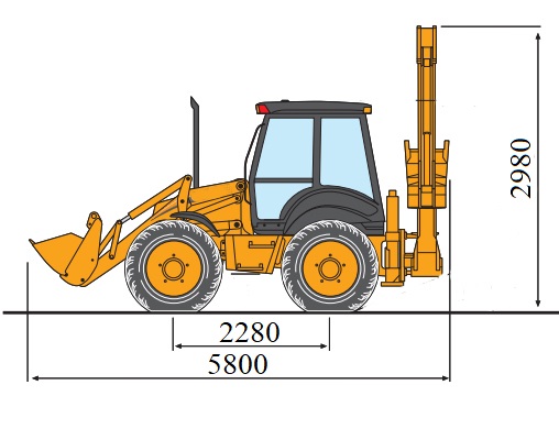 Екскаватор навантажувач TDC BL-75 креслення