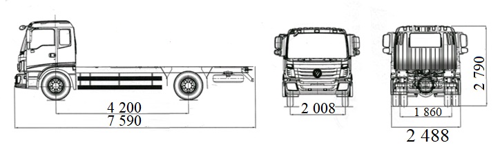 FOTON AUMAN BJ 1186 4х2 креслення