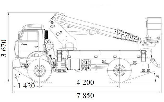 Автогідропідйомник ВІПО-24 КАМАЗ-43502 (4х4)