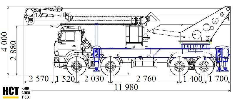 Автогідропідйомник ВІПО-56 на шасі МАЗ-6516С9 (8х4)