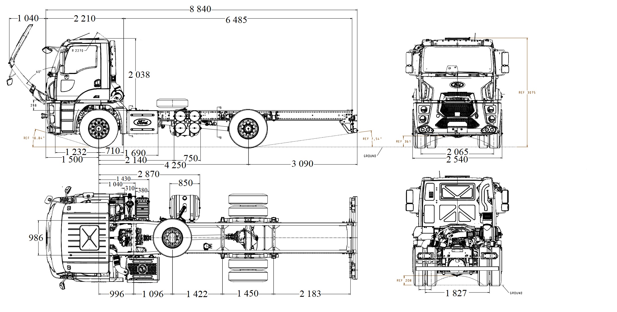 Машина дорожня комбінована на базі Ford-1833 4х2