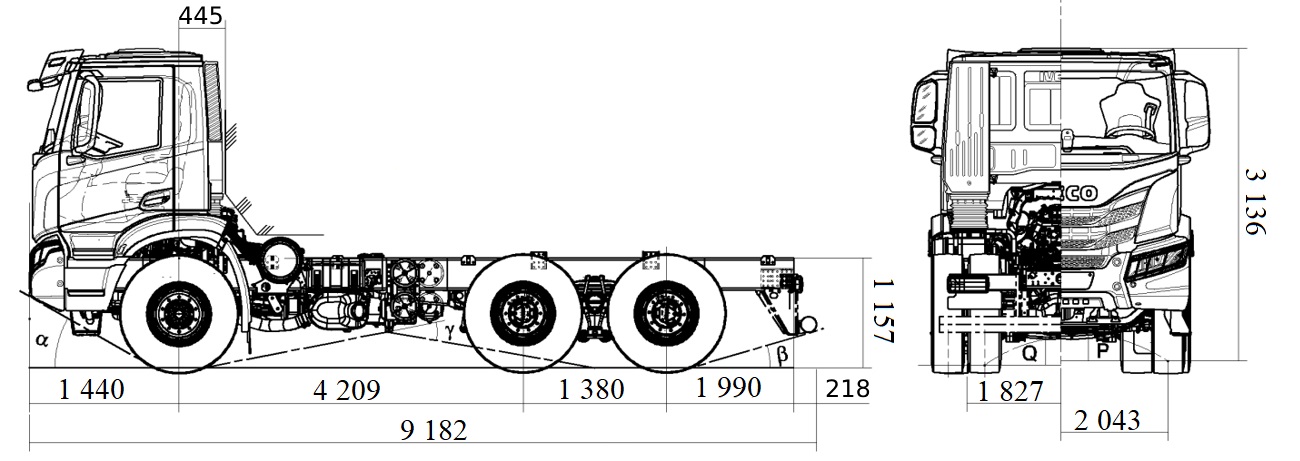Машина дорожня комбінована МДК-10 на базі самоскида IVECO AD380T43H 6х4