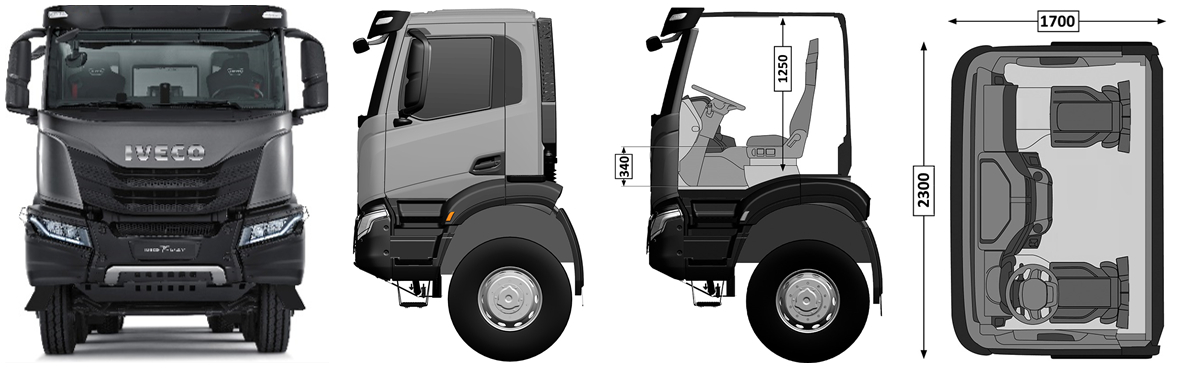 Креслення кабіни Iveco T-WAY AD380T43H 6x4 