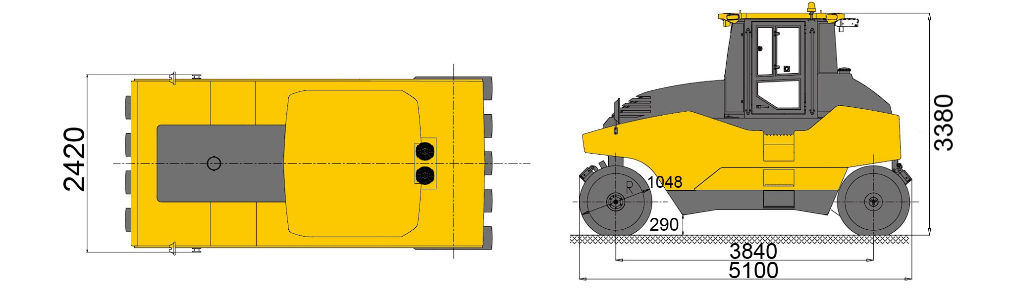 креслення пневмоколісний дорожний каток XCMG XP263