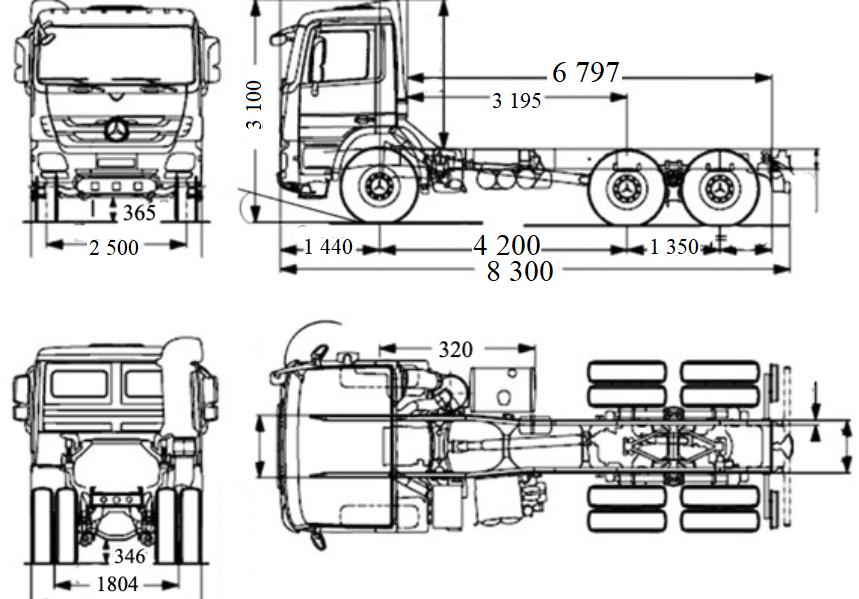Шасі Mercedes-Benz Arocs 3333