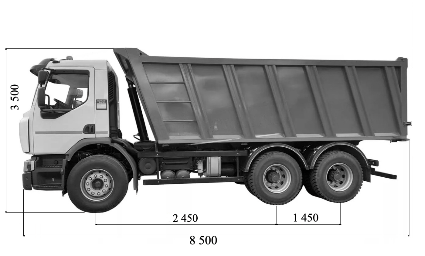 Самоскид 15 т AVTR-SM23 на шасі Renault креслення