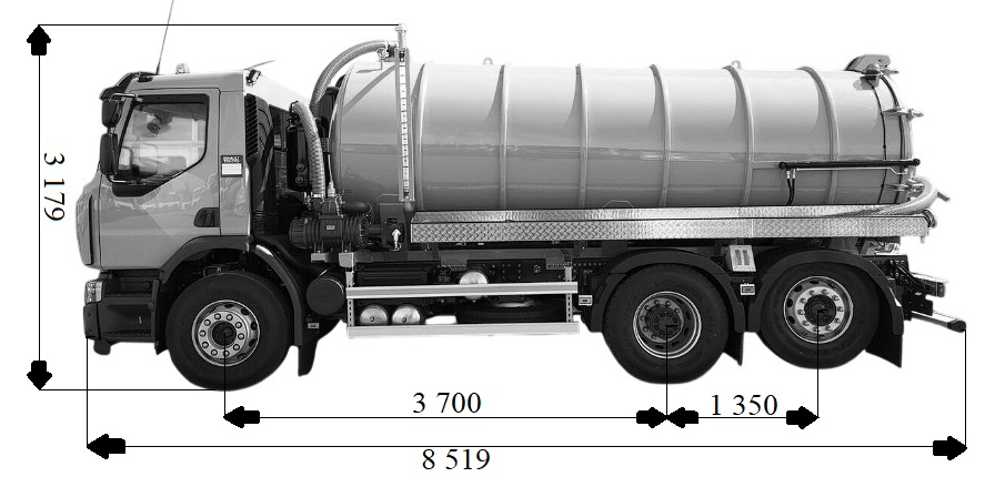 Вакуумна машина KST-16м³ на шасі RENAULT D26