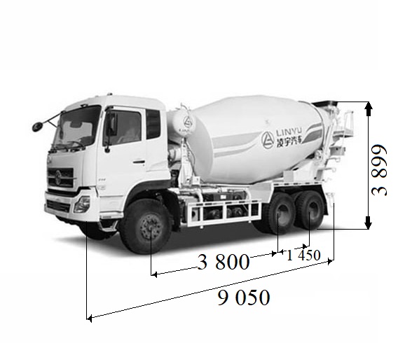 Автобетонозмішувач 8-9 куб.м. на шасі Dongfeng DFH 3330A80