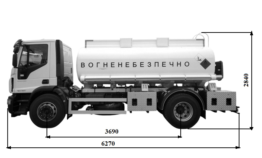 Автопаливозаправник АПЗ-11 на базі IVECO EUROCARGO ML 180-25 4X2 BL 2 секції