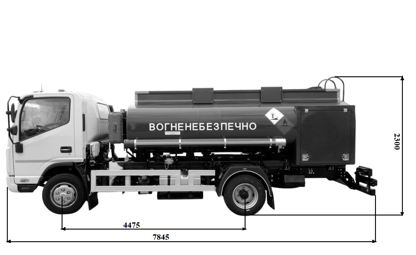 Автопаливозаправник АПЗ-5 на шасі JAC N90 (АЗС позаду)