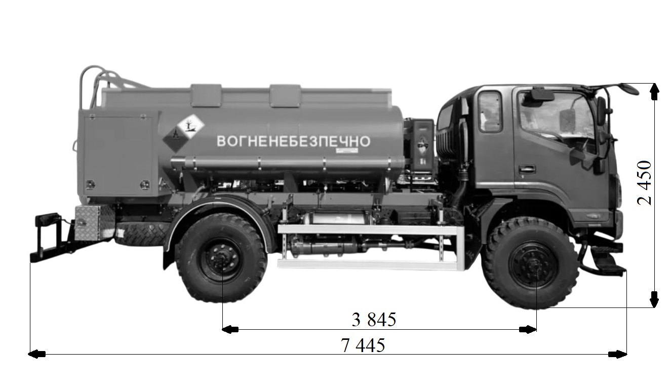 Автопаливозаправник АПЗ-5 на базі JAC N120 4х4 2 секції (АЗС позаду)