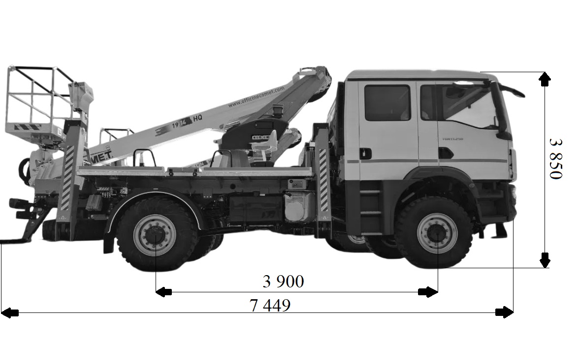 Автогідропідіймач MAN TGM 13.250 4x4 креслення