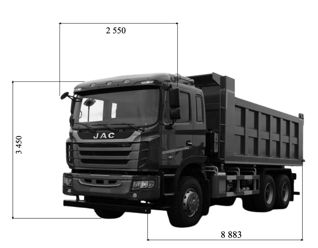 Самоскид із заднім розвантаженням JAC N350 креслення