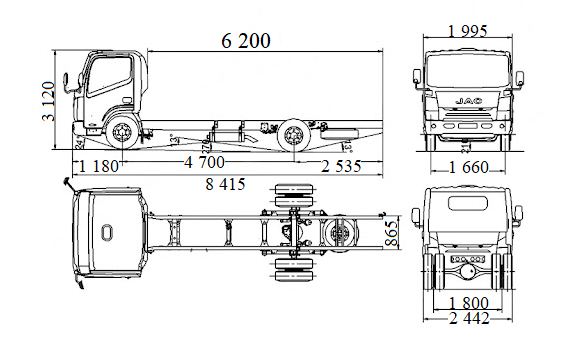 шасі JAC N-120 креслення