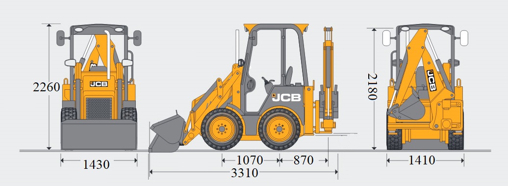 Екскаватор-навантажувач JCB 1CX креслення
