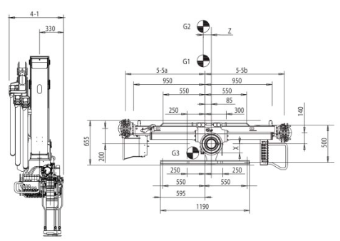 креслення крано маніпуляторної установки Hiab X-CL 8 №2