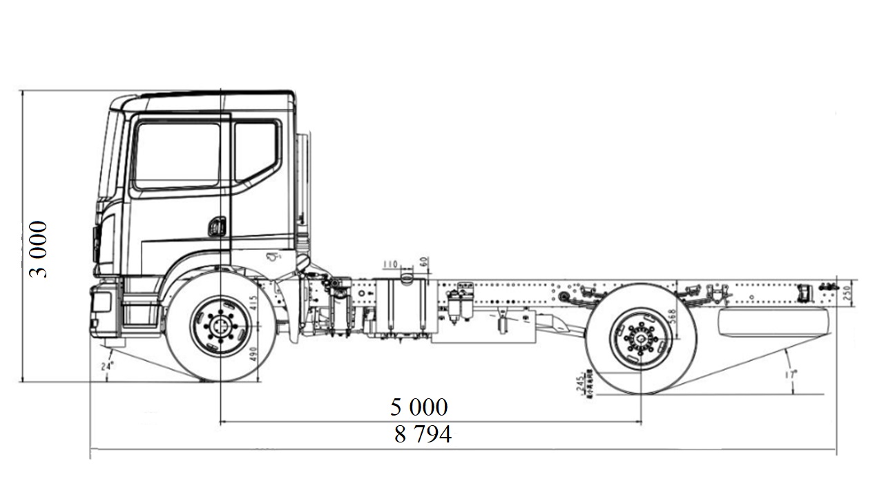 Dongfeng DFH1180E3 4х2 креслення