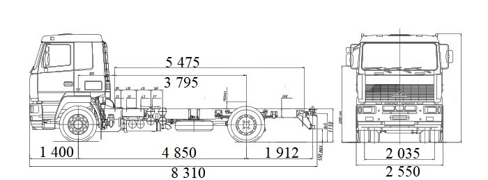 Комбінована дорожня машина МКД-12 на базі МАЗ 5340