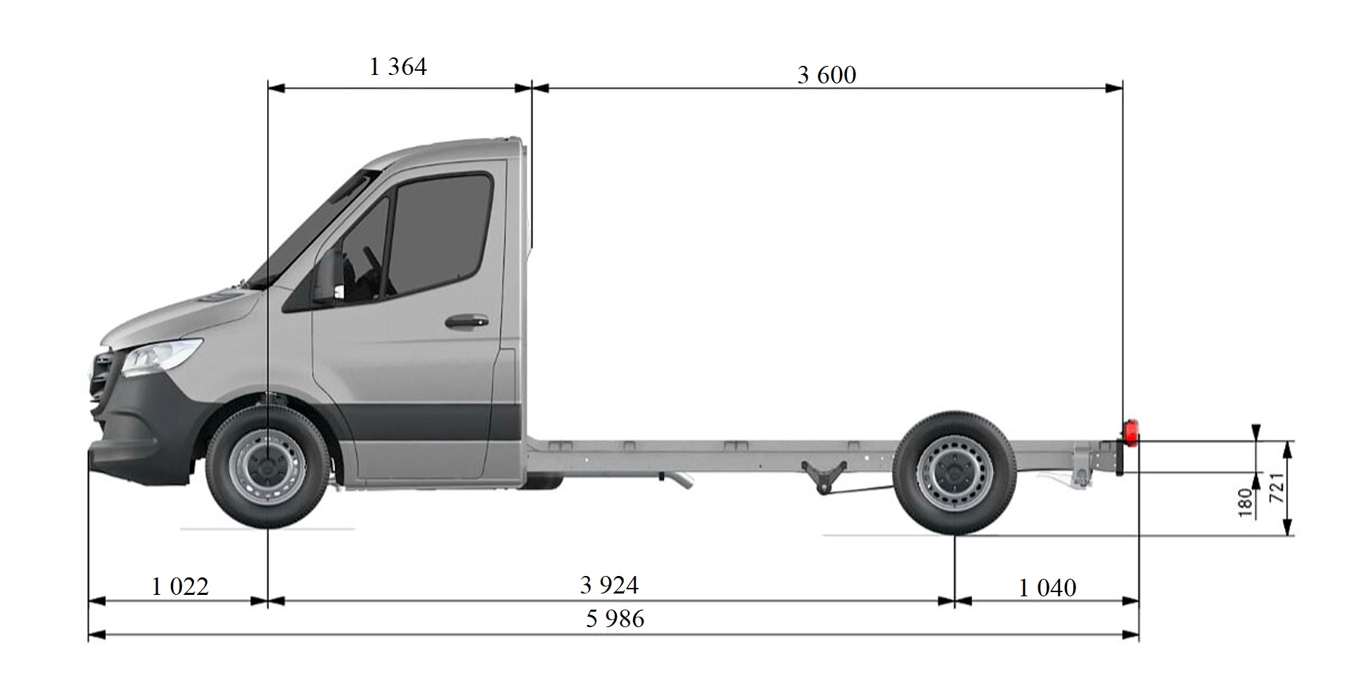 Шасі Mercedes-Benz Sprinter Chassis 314 CDI креслення