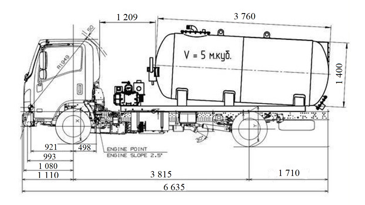 Вакуумна машина KST-5 на шасі ISUZU NQR90 4х2