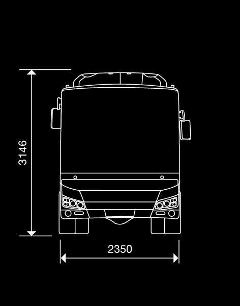 креслення автобуса OTOKAR VECTIO-U-LE 33