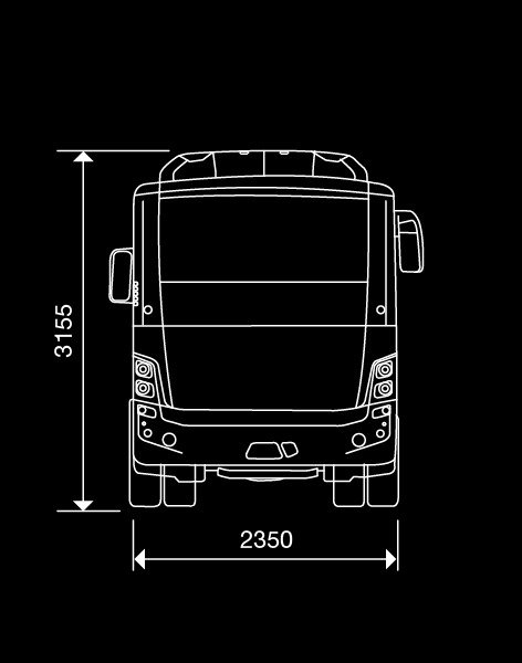 креслення автобуса OTOKAR VECTIO-U-LE 33