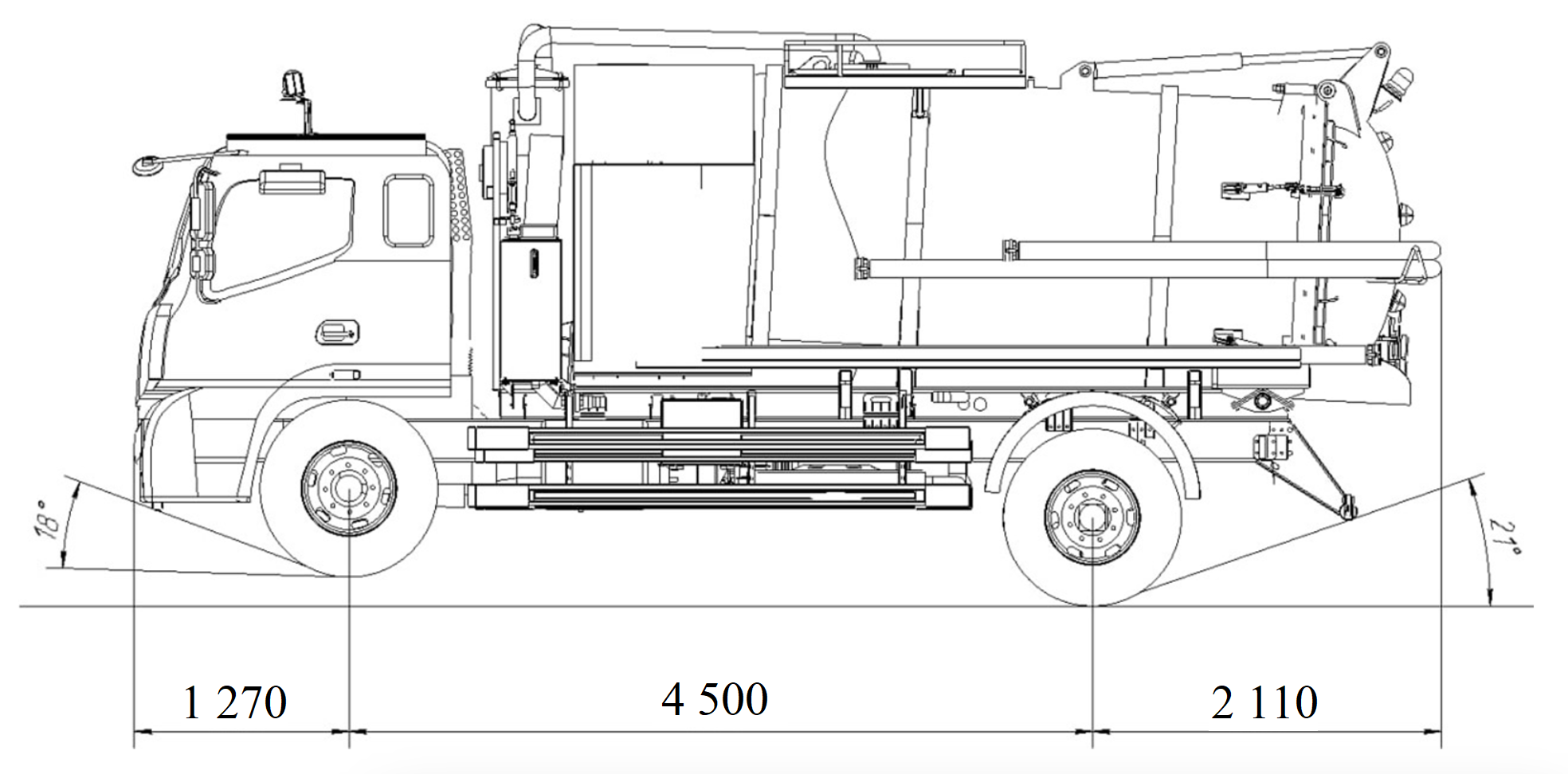 Муловсмоктувальна машина KOB-6 FOTON DAIMLER (4x4)