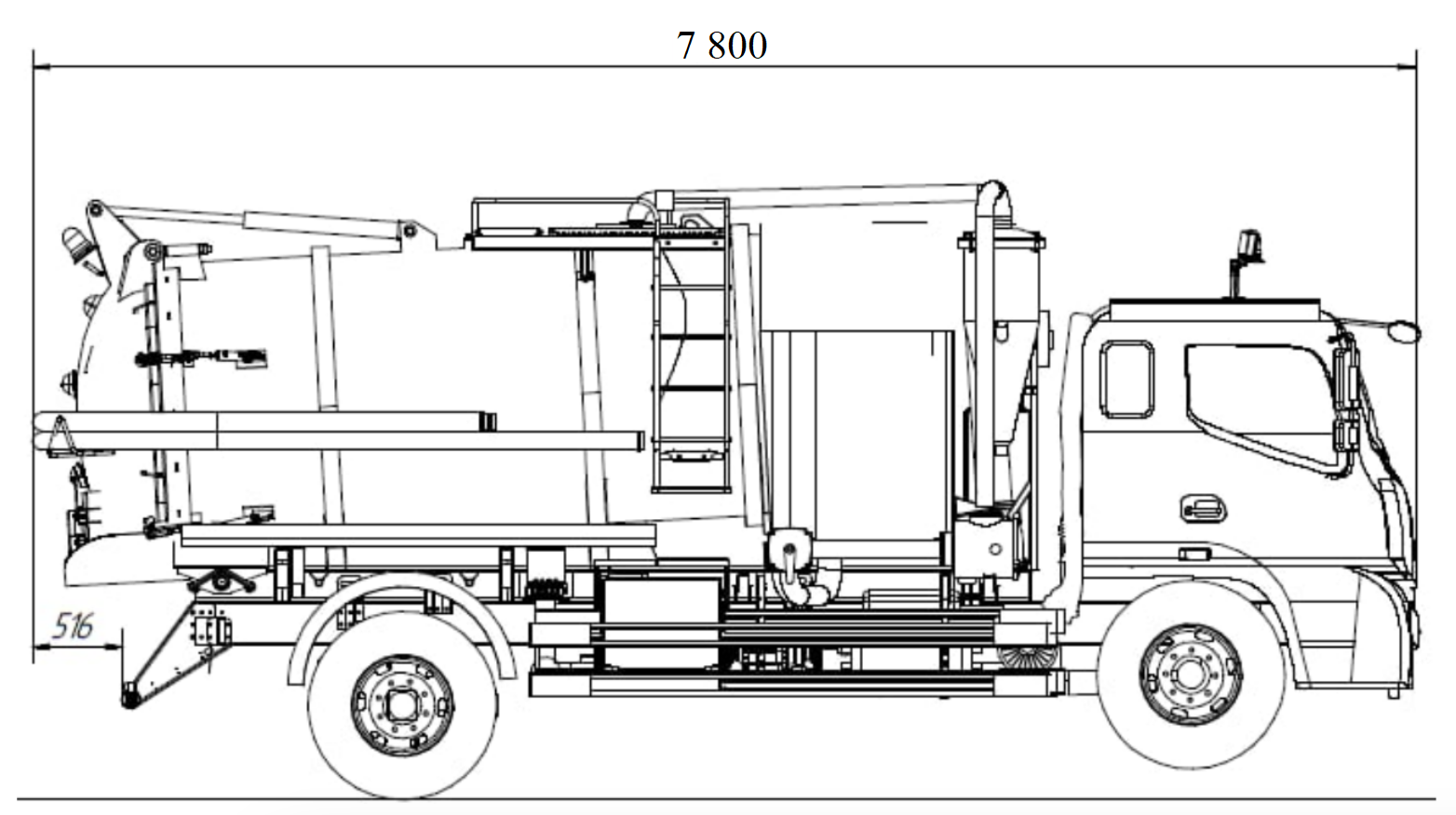 Муловсмоктувальна машина KOB-9 на шасі FOTON DAIMLER (4x2)